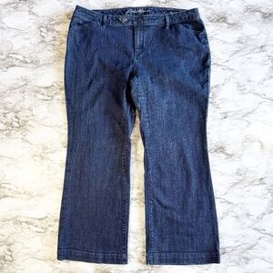 Eddie Bauer Curvy Dark Wash Mid-Rise Trouser Jeans